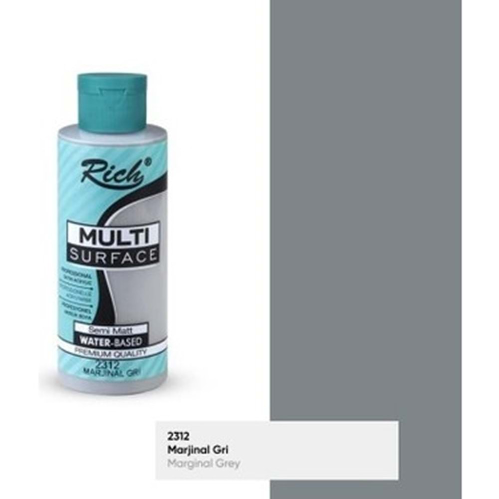 AKRİLİK BOYA-MULTİ SURFACE 120CC.RİCH*2312-MARJİNAL GRİ