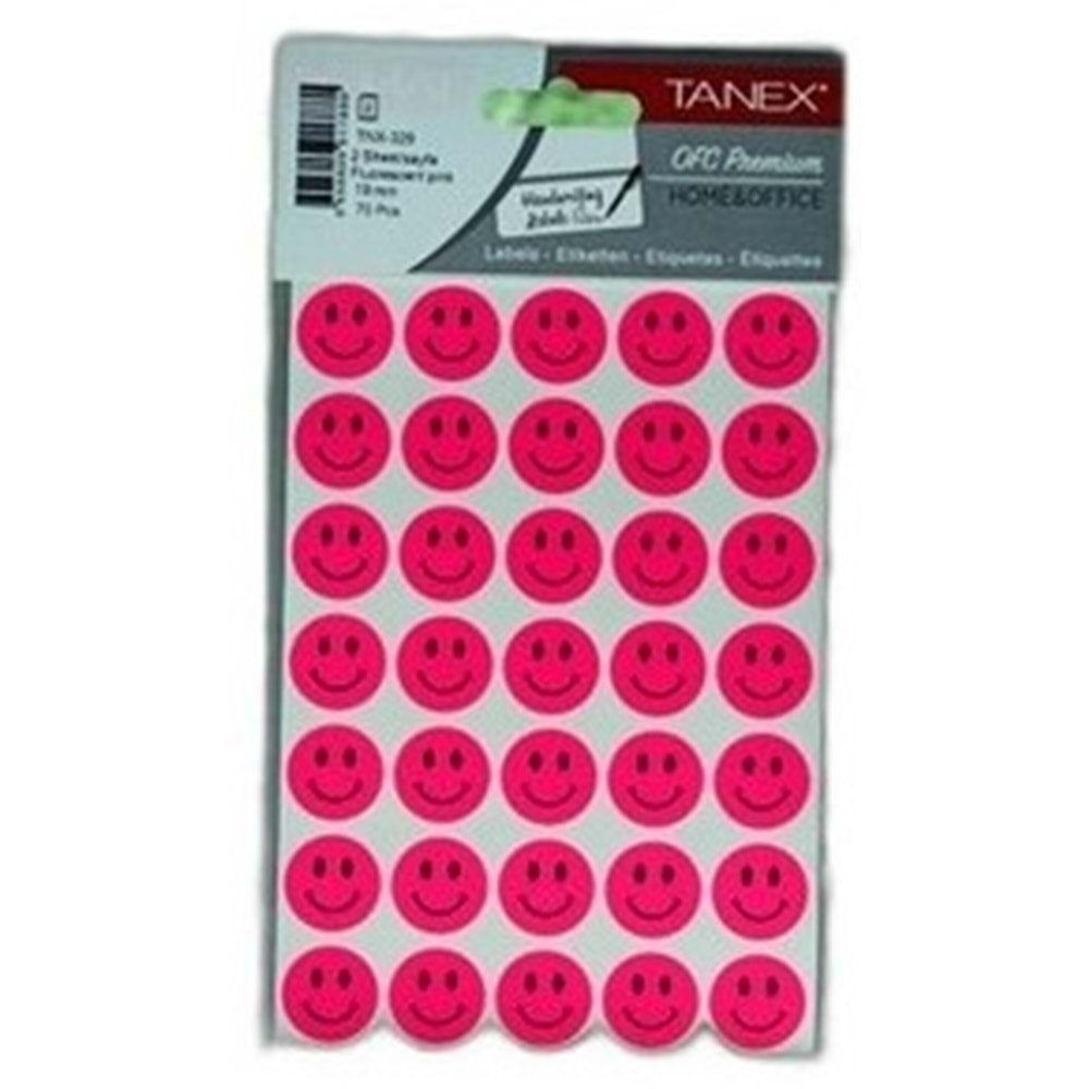 ETİKET-19MM FLO GÜLENYÜZ PKT*10-PEMBE