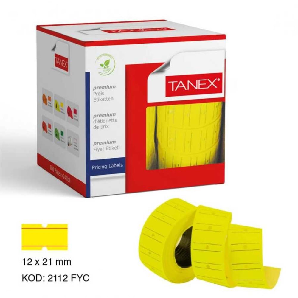 FİYAT ETİKETİ-FLO 12x21MM PKT*24-SARI