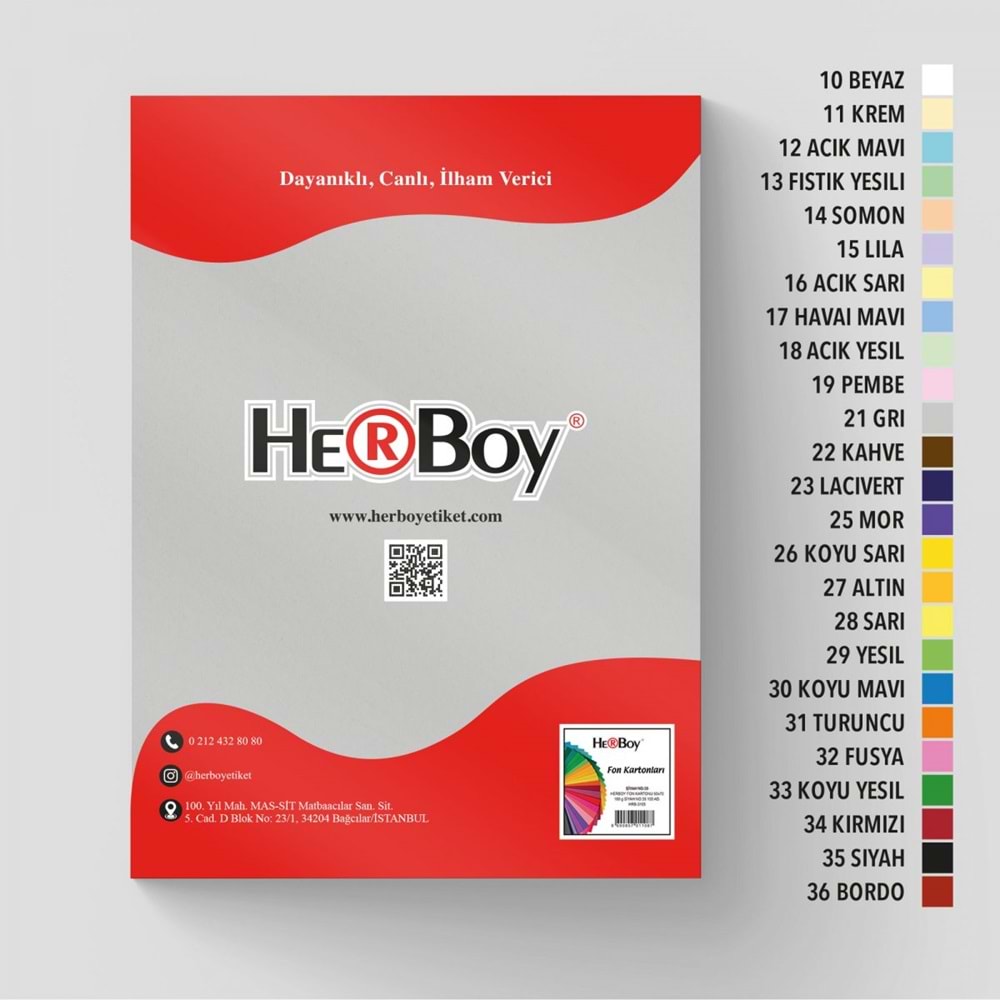 FON KARTON 35x50-160GR.HERBOY PKT*100-GRİ