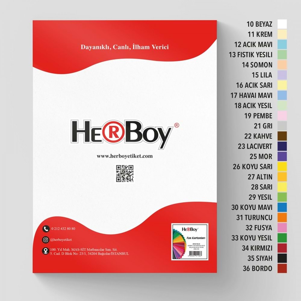 FON KARTON 50x70-160GR.HERBOY PKT*100-BEYAZ