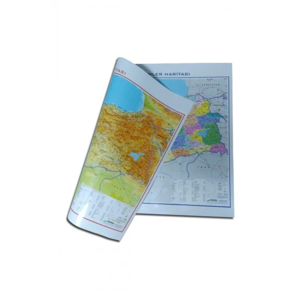 HARİTA-35x50 GÜRBÜZ TÜRKİYE FİZİK+SİYASİ*ÇİFT TARAFLI