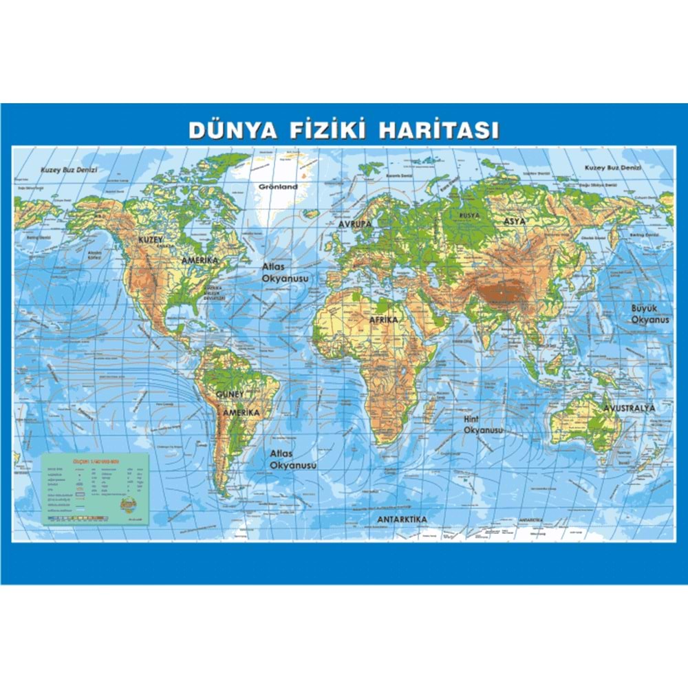 HARİTA-70x100 DÜNYA SİYASİ*ÇITALI