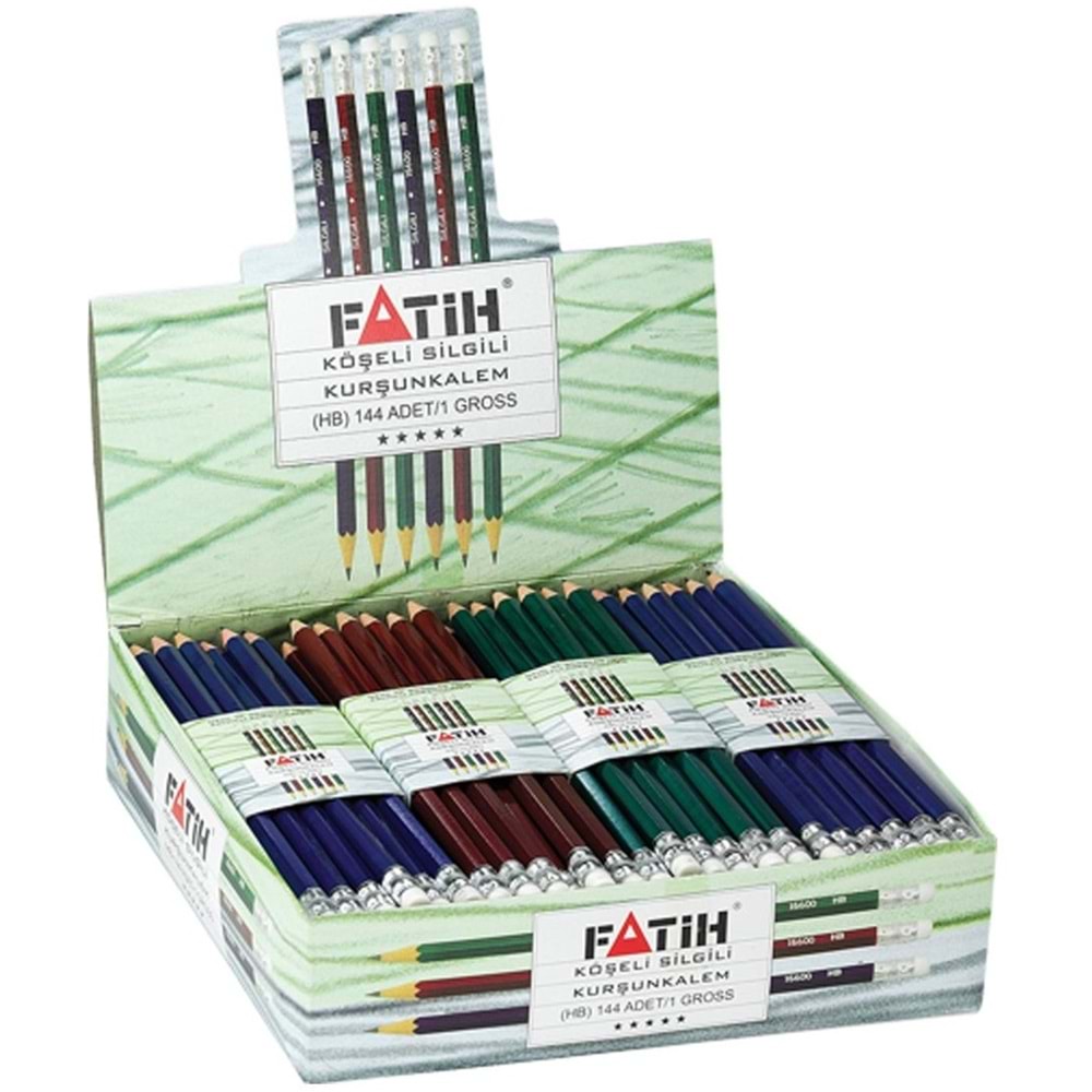 KURŞUN KALEM-FATİH PKT*144-KÖŞELİ SİLGİLİ