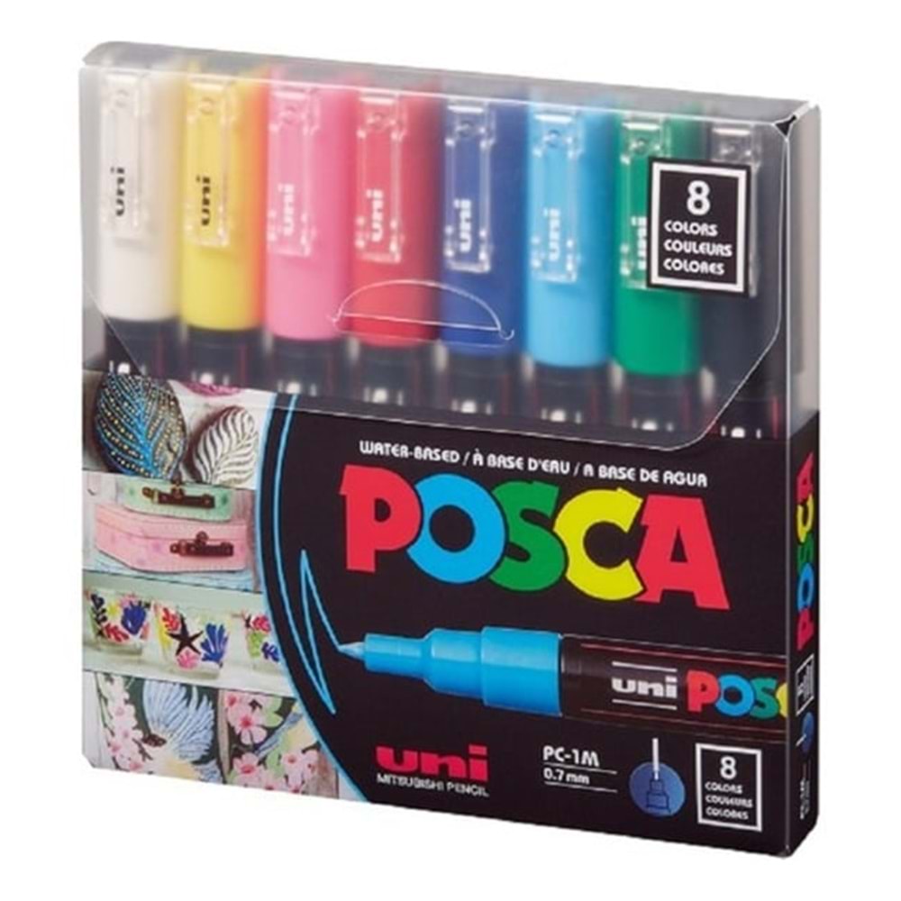 POSCA-SU BAZLI POSTER MARKÖRÜ PKT*8 ANA RENKLER