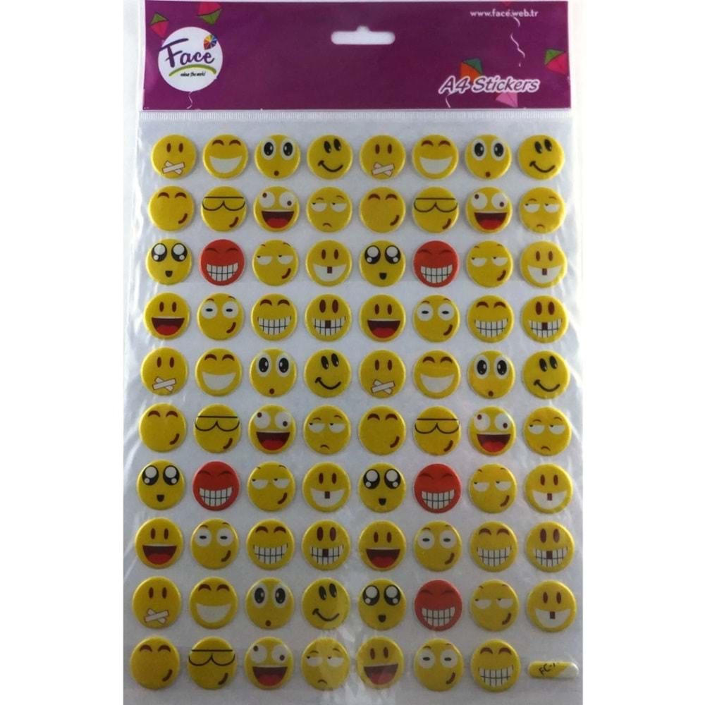 STİCKER-FACE KABARTMALI-A4 BOY GÜLENYÜZ