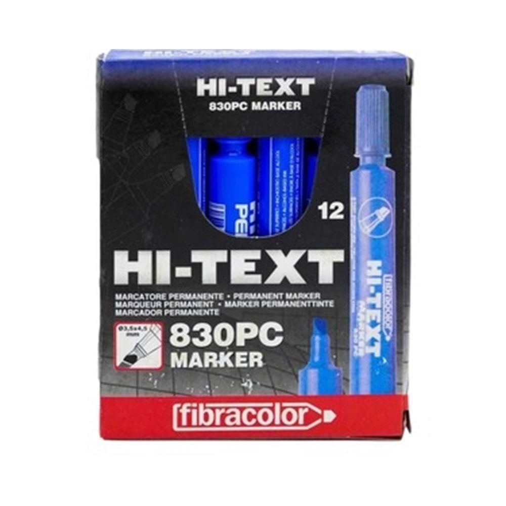 TAHTA KALEMİ-HI-TEXT MARKER KESİK UÇ PKT*12-MAVİ