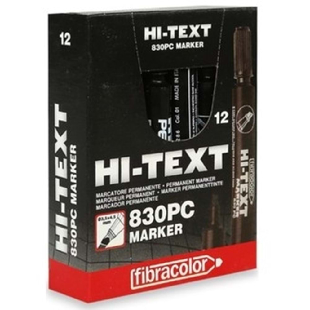 TAHTA KALEMİ-HI-TEXT MARKER KESİK UÇ PKT*12-SİYAH