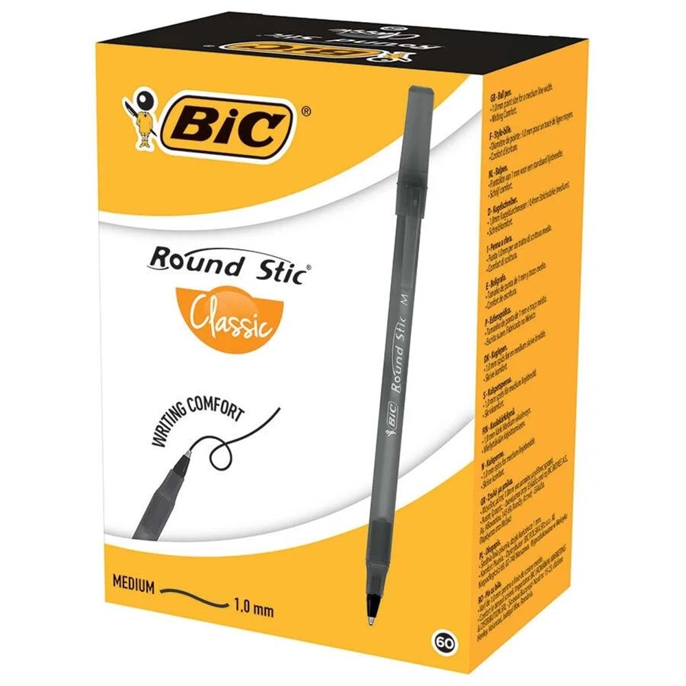 TÜKENMEZ KALEM-BİC ROUND STİCK PKT*60-SİYAH