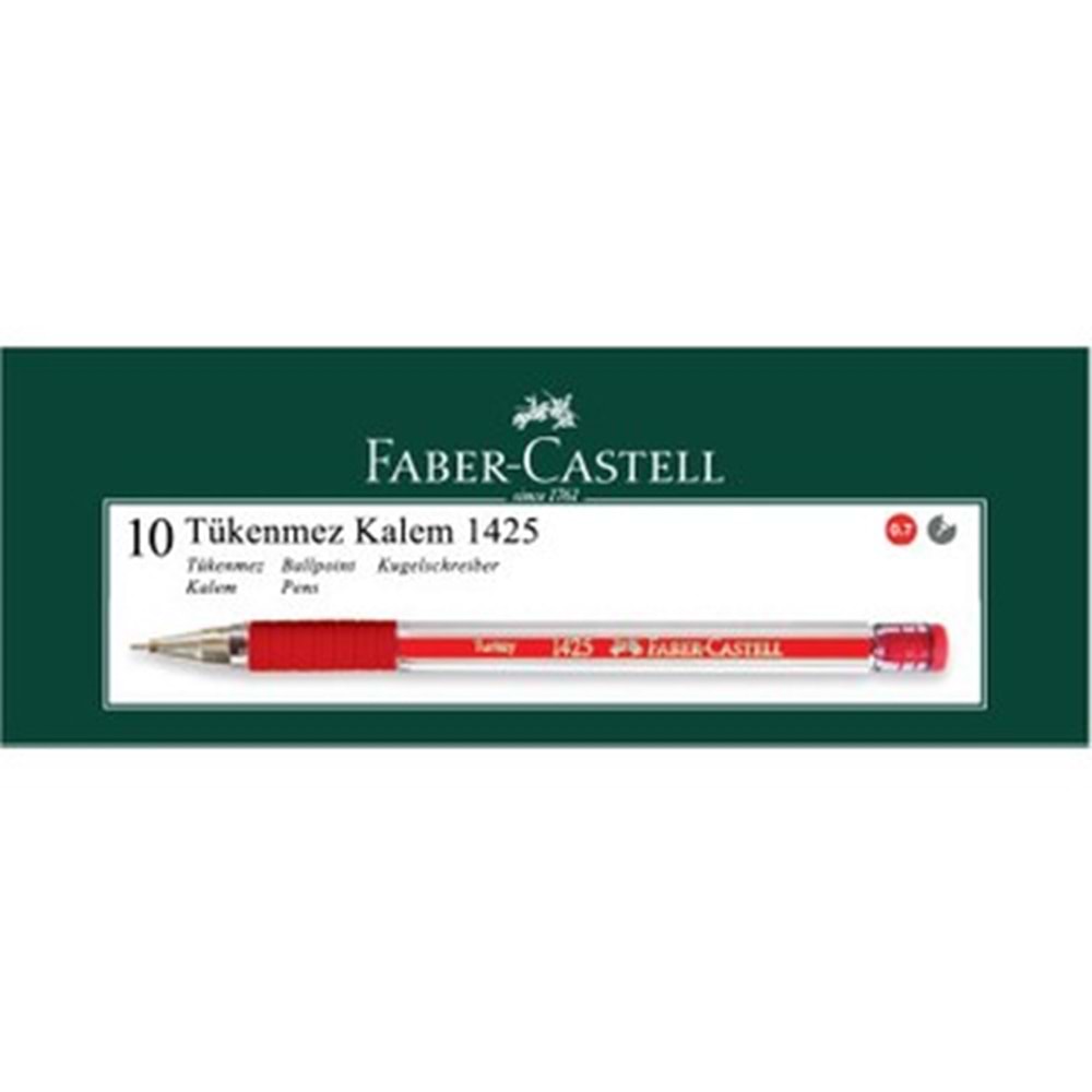 TÜKENMEZ KALEM-FABER CASTEL 1425 PKT*10-KIRMIZI