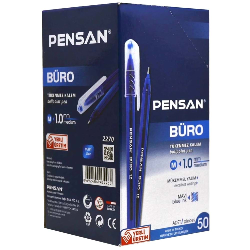 TÜKENMEZ KALEM-PENSAN BÜRO 1,0 PKT*50-MAVİ
