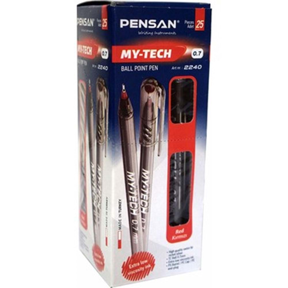 TÜKENMEZ KALEM-PENSAN MY-TECH 0,7MM PKT*25-KIRMIZI
