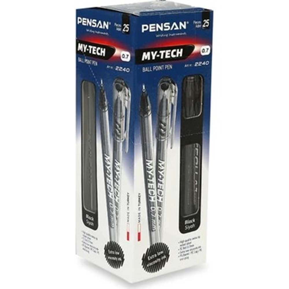 TÜKENMEZ KALEM-PENSAN MY-TECH 0,7MM PKT*25-SİYAH