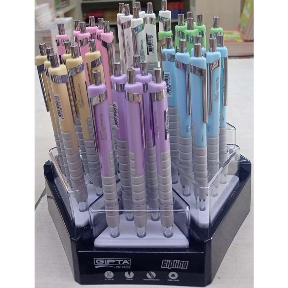 VERSATİL KALEM-GIPTA KIPLING PASTEL 0,7 6-RENK STANDLI PKT*36