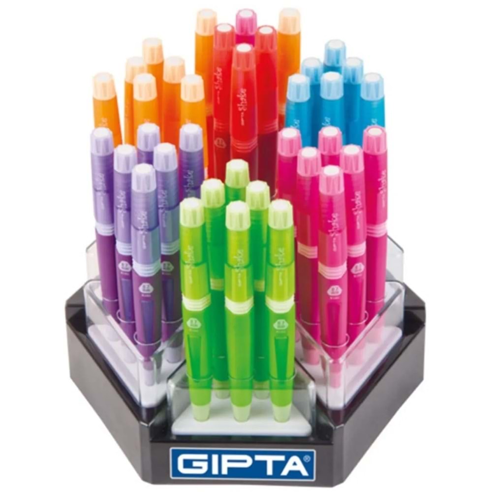 VERSATİL KALEM-GIPTA SHAKE 0,7 6-RENK STANDLI PKT*36