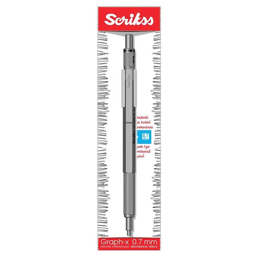 VERSATİL KALEM-SCRİKSS GRAPH-X METAL 0.7*KURŞUN GRİ