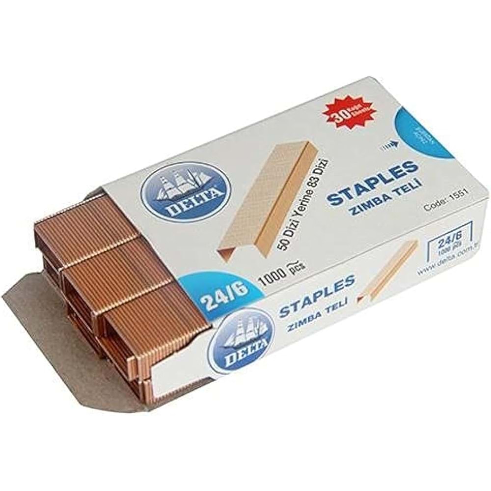 ZIMBA TELİ-DELTA 24/6 PKT*1000-SARI