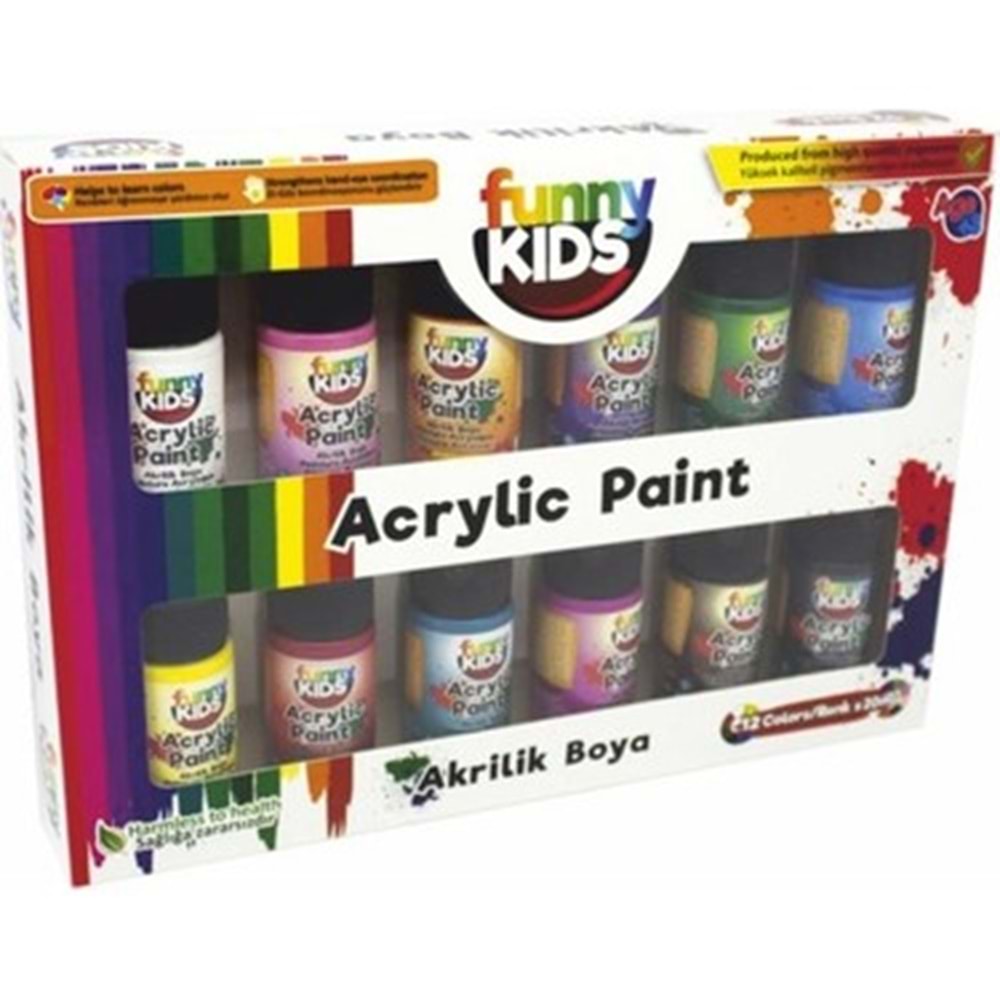 AKRİLİK BOYA SET-FUNNY KIDS 20ML.PKT*12