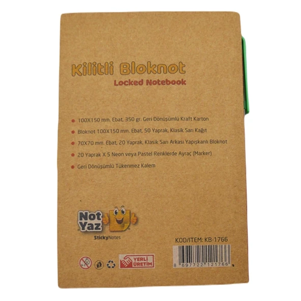 NOTYAZ-KİLİTLİ BLOKNOT KB-1773
