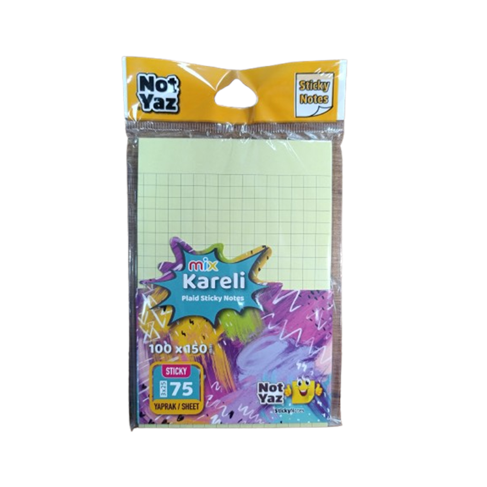 NOTYAZ-YAPIŞKANLI NOT KAĞIDI KARELİ-75 YP.*MİX YNK-5054