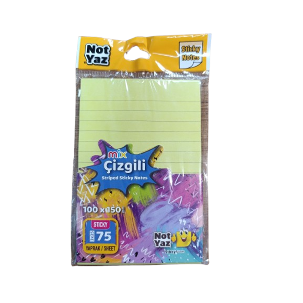 NOTYAZ-YAPIŞKANLI NOT KAĞIDI ÇİZGİLİ-75 YP.*MİX YNK-5030
