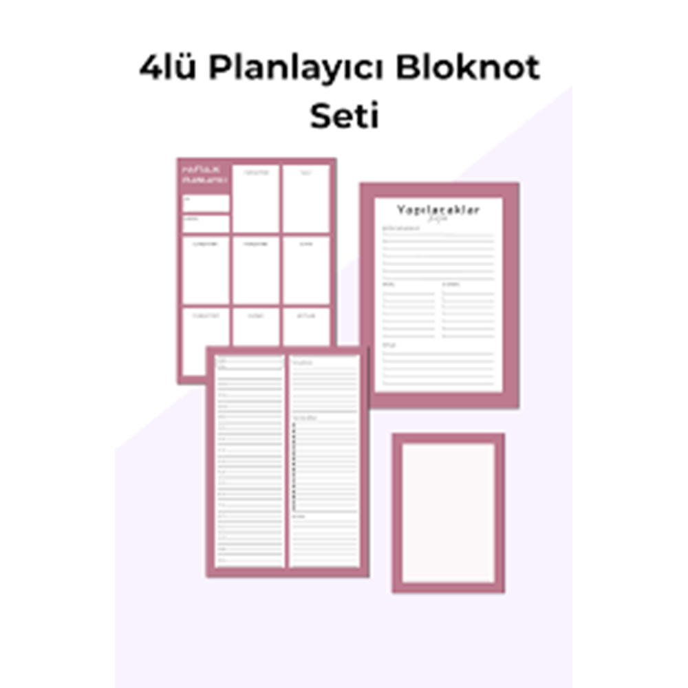 NOTYAZ-HAFTALIK PLANLAYICI SET HP-5085*PEMBE