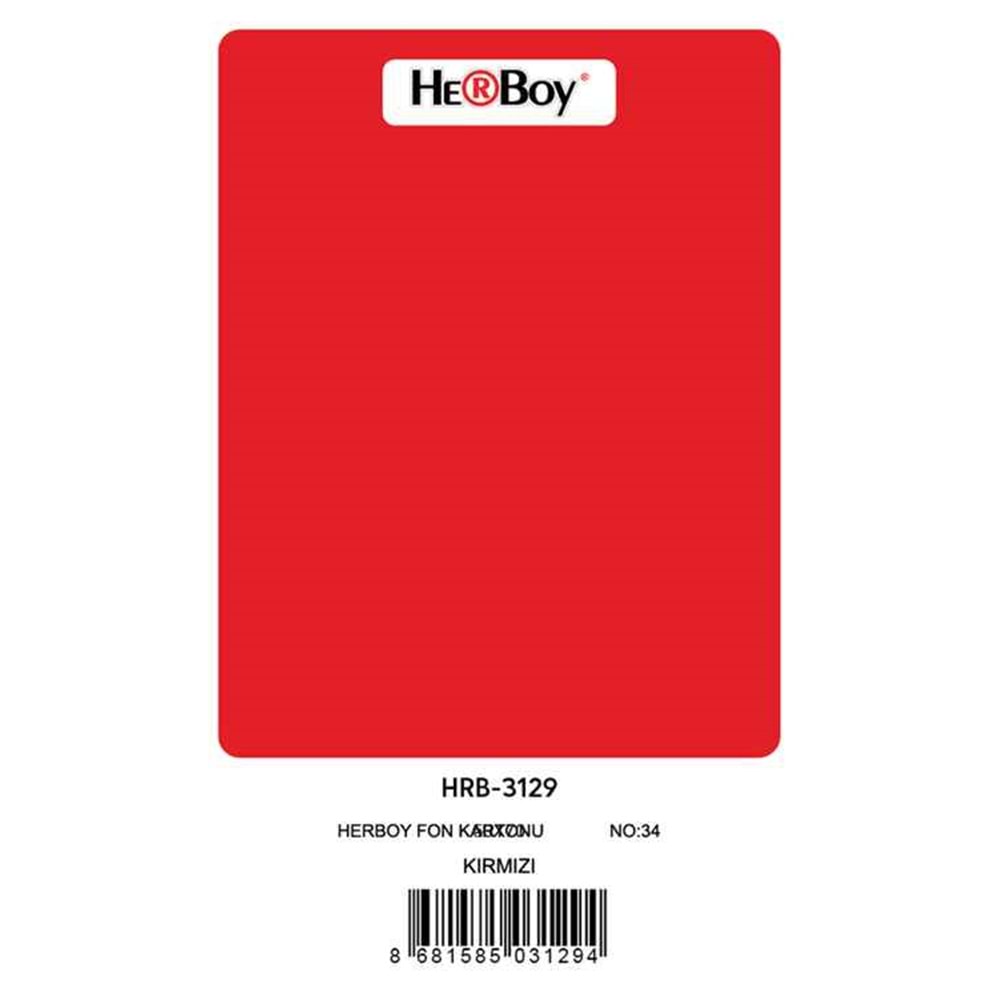 FON KARTON 50x70-160GR.HERBOY PKT*100-KIRMIZI