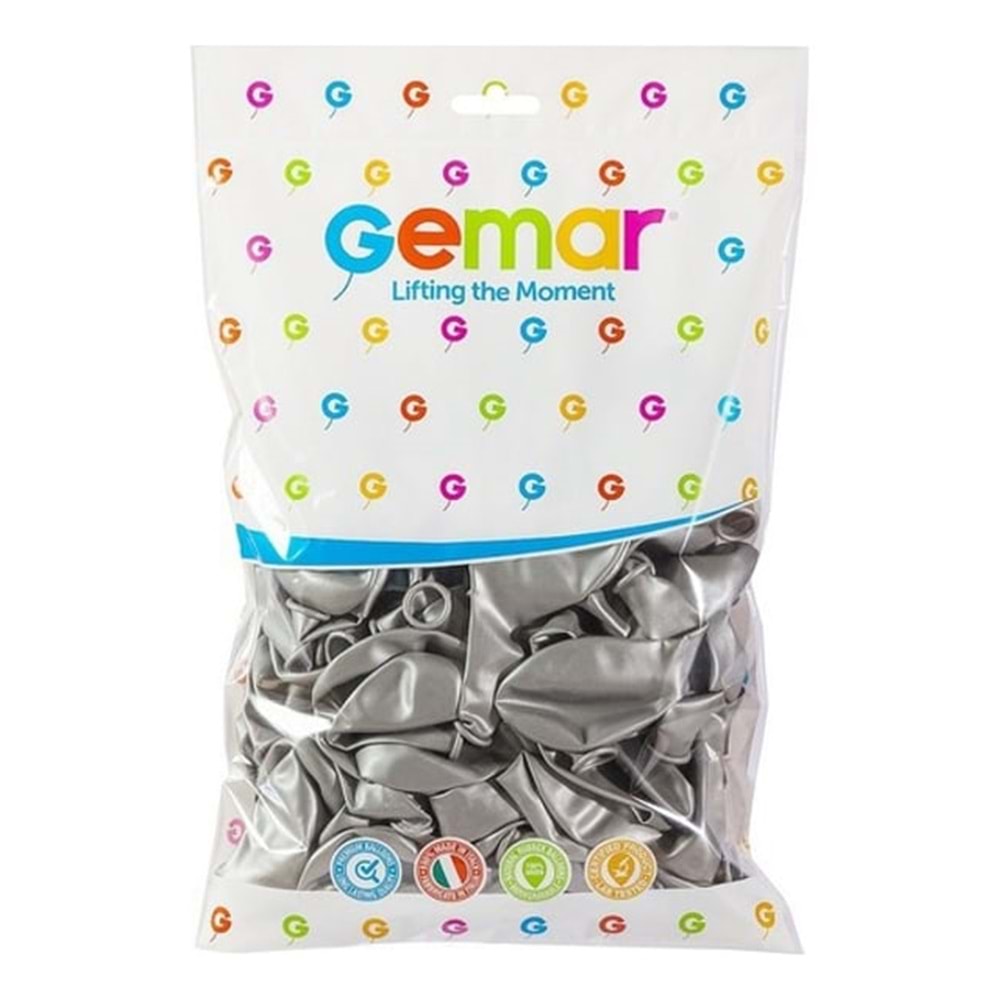 BALON-METALİK GEMAR PKT*100-GÜMÜŞ