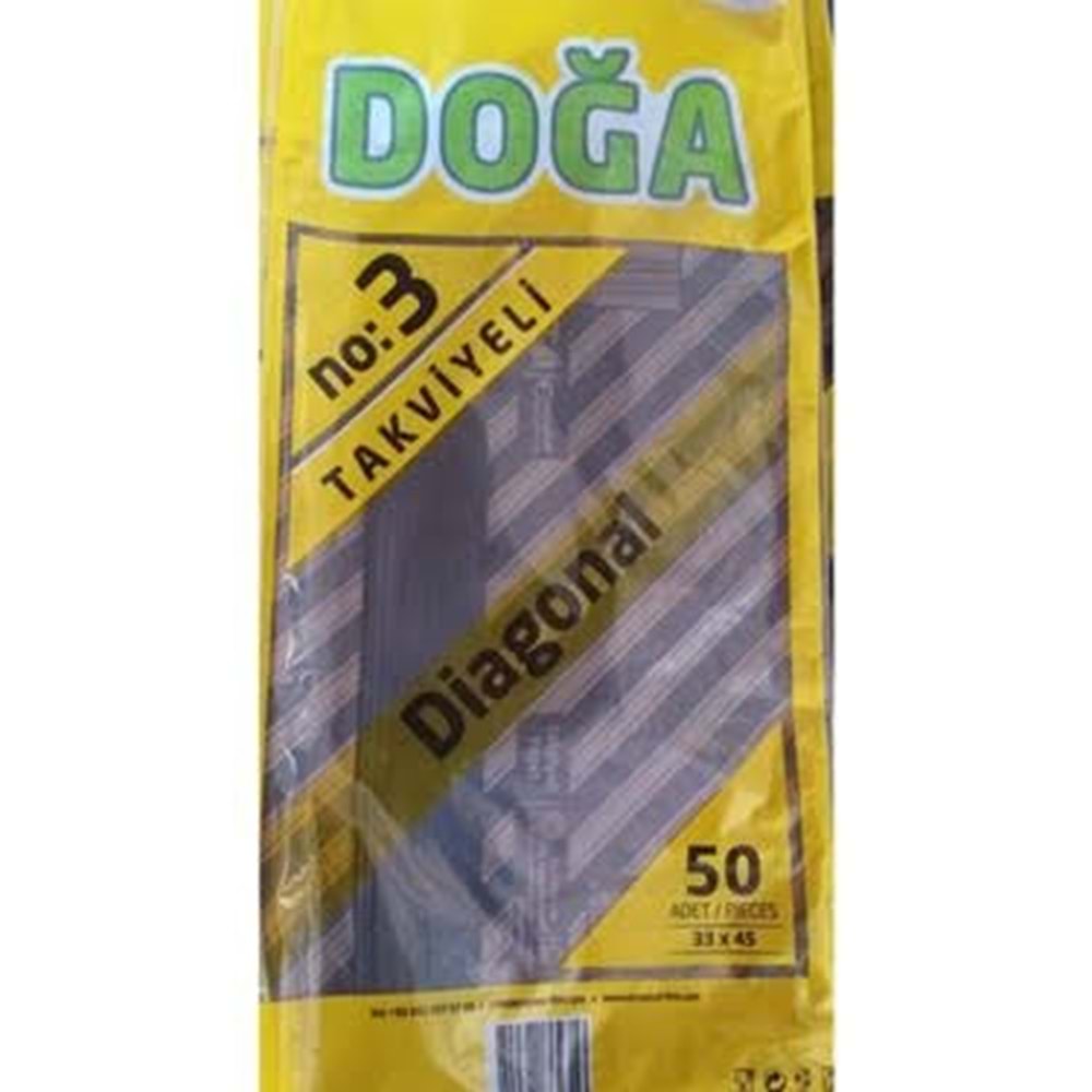POŞET TAKVİYELİ-NO.3 33x45 DOĞA PLS. PKT*50