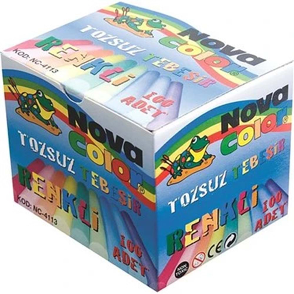 TEBEŞİR-NOVA COLOR TOZSUZ PKT*100 RENKLİ