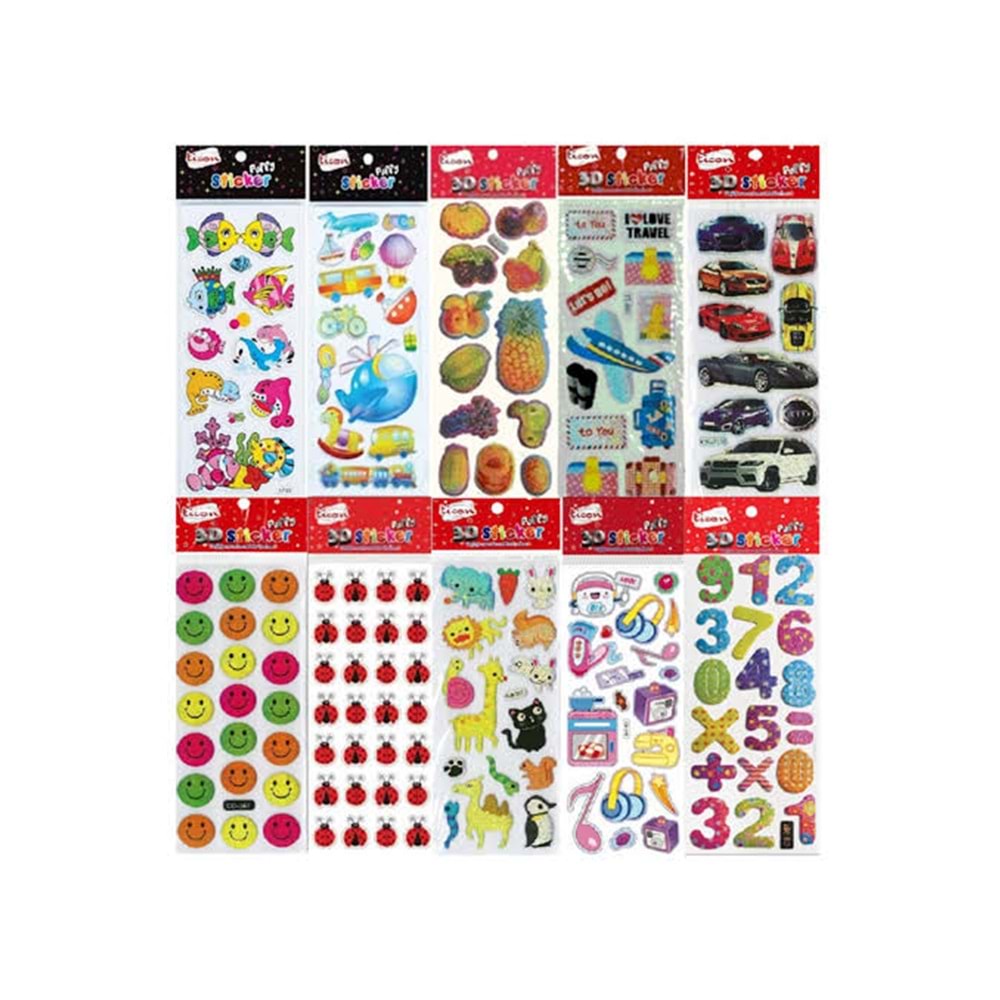 STİCKER-KABARTMA ÇANTA TY-03 PKT*10