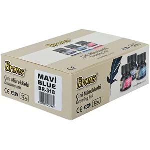 ÇİNİ MÜREKKEBİ-BRONS 20CC.PKT*12-MAVİ