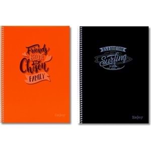 DEFTER-A4 SİM ENJOY72 YP.SPİRALLİ PP.KAPAK*ÇİZGİLİ