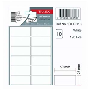 ETİKET-OFİS OFC-118 23x50MM PKT*10-BEYAZ