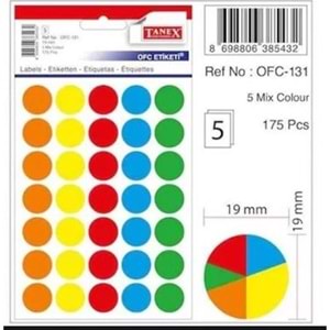 ETİKET-OFİS OFC-131 19MM PKT*10-KARIŞIK