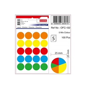 ETİKET-OFİS OFC-132 25MM PKT*10-KARIŞIK