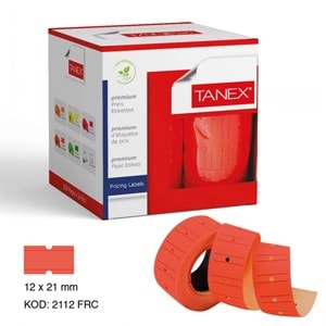 FİYAT ETİKETİ-FLO 12x21MM PKT*24-KIRMIZI