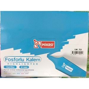 FOSFORLU KALEM-MİKRO PKT*12-MAVİ