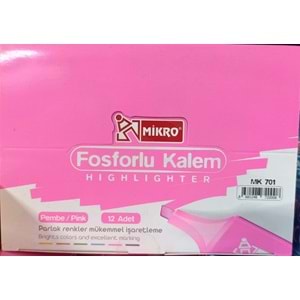 FOSFORLU KALEM-MİKRO PKT*12-PEMBE
