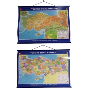 HARİTA-35x50 MEPMEDYA TÜRKİYE FİZİK+SİYASİ*ÇİFT TARAFLI