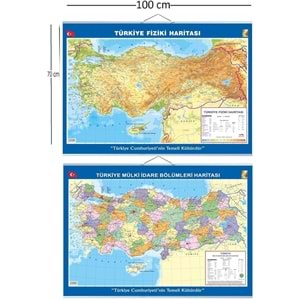 HARİTA-70x100 TÜRKİYE SİYASİ+FİZİKİ*ÇITALI