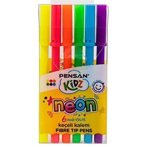 KEÇELİ KALEM-PENSAN KİDZ PKT*6*NEON