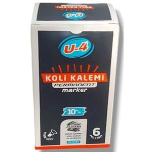 KOLİ KALEM-U-4 KESİK UÇ 10MM.PKT*6-SİYAH