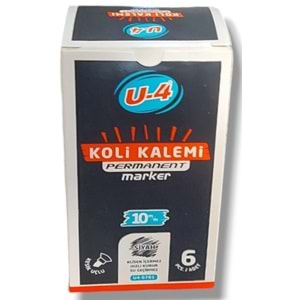 KOLİ KALEM-U-4 KESİK UÇ 6MM.PKT*10-MAVİ