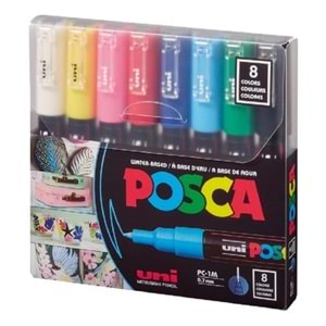 POSCA-SU BAZLI POSTER MARKÖRÜ PKT*8 ANA RENKLER