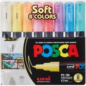 POSCA-SU BAZLI POSTER MARKÖRÜ PKT*8 PASTEL RENKLER