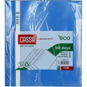 TELLİ DOSYA-CASSA EKO.PKT*50*MAVİ