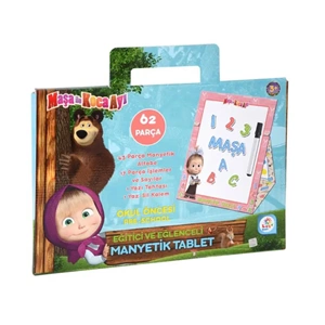 YAZI TAHTASI-MANYETİK TABLET 62 PARÇA SET*MAŞA İLE KOCA AYI