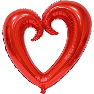 BALON FOLYO ORTASI BOŞ KALP*KIRMIZI