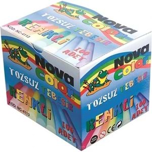 TEBEŞİR-NOVA COLOR TOZSUZ PKT*100 RENKLİ